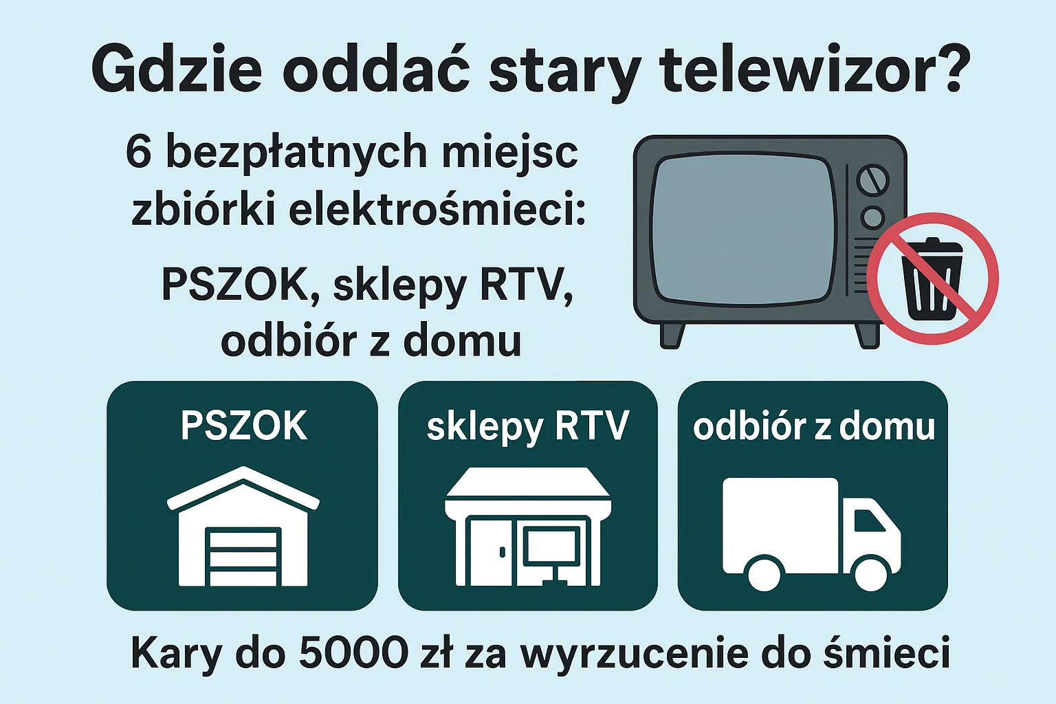 Gzie oddać stary telewizor - infografika